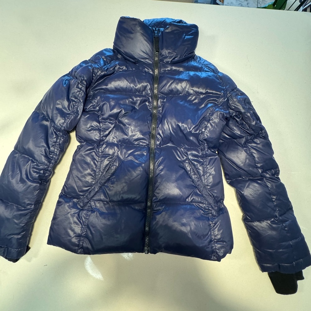 S13 Girl’s  Blue Puffer Jacket with detachable faux fur hood